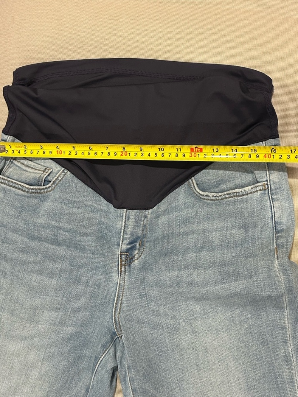 PINKBLUSH Light Blue Raw Edge Crop Maternity Jeans - Picture 7 of 15